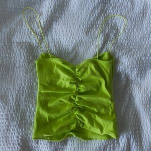 Zara lime green spaghetti strap tank top